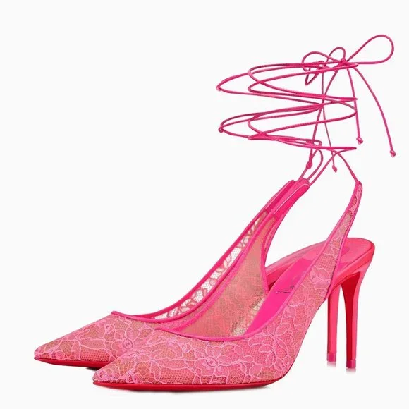 Christian Louboutin lace up shoes Christian Louboutin Black Leather Ghildarc Lace Up Platform  main image 4